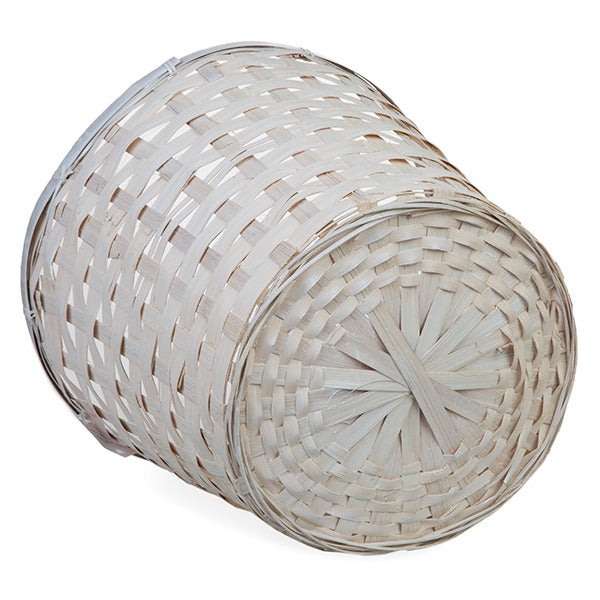 12-Pack: 13" Round White Washed Split Bamboo Planters