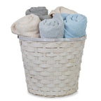 12-Pack: 13" Round White Washed Split Bamboo Planters
