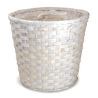 12-Pack: 13" Round White Washed Split Bamboo Planters