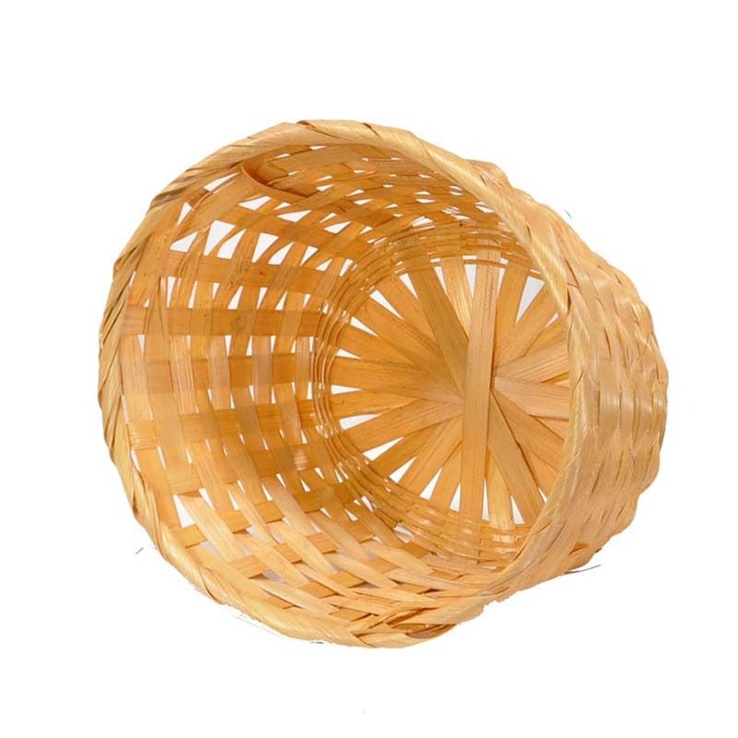 12-Pack 9" Oval Honey Bamboo Baskets