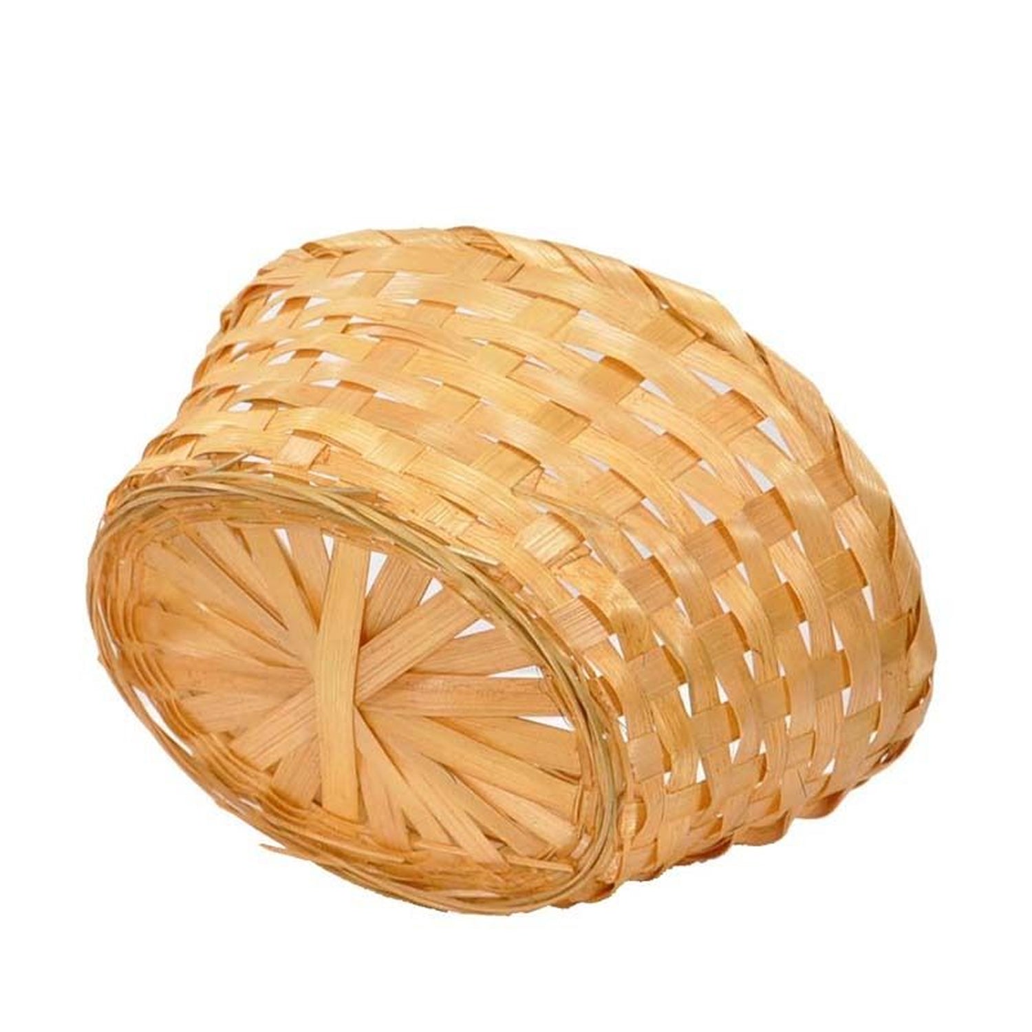 12-Pack 9" Oval Honey Bamboo Baskets