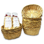12-Pack 9" Oval Honey Bamboo Baskets