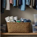 Alexa Collection: 12-Pack 10" Medium Rectangular Natural Slim Tray Utility Baskets