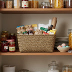 Alexa Collection: 12-Pack 10" Medium Rectangular Natural Slim Tray Utility Baskets