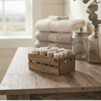 12-Pack: Small 9" Antique Honey Wooden Storage Crates with In-Handles
