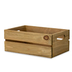 12-Pack: Small 9" Antique Honey Wooden Storage Crates with In-Handles