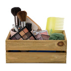 12-Pack: Small 9" Antique Honey Wooden Storage Crates with In-Handles