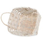 12-Pack 8" Small Rectangular White Wash Bamboo Utility Baskets with Ear Handles