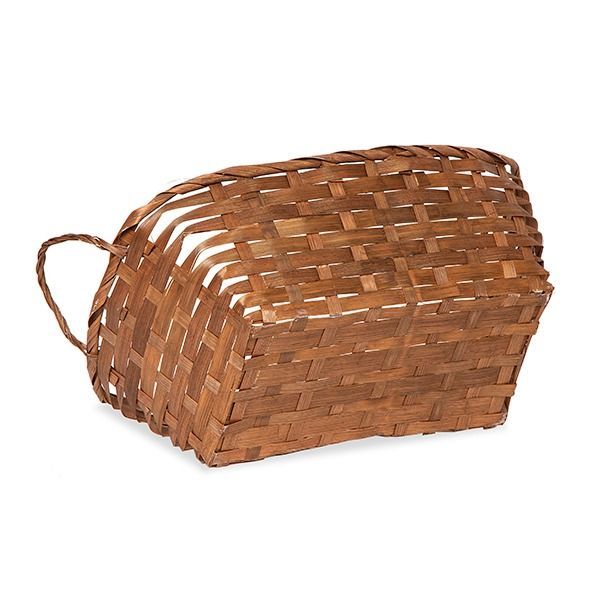 12-Pack 12" Rectangular Brown Bamboo Baskets with Ear Handles