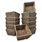 Michaela Collection: 12-Pack 6" Small Sea Grass Square Utility Basket