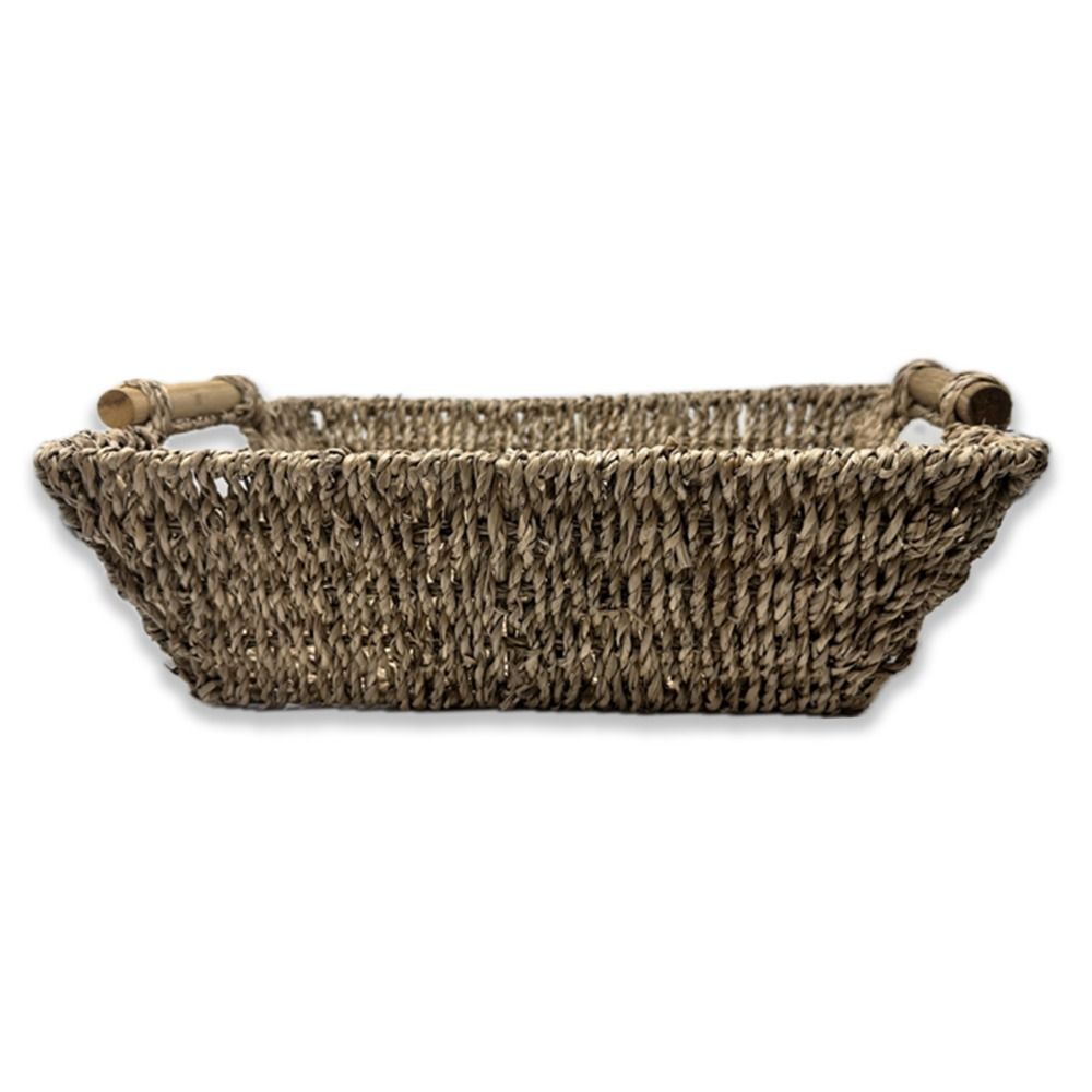 Kalani Collection: 12-Pack 14" Medium Tall Sea Grass Basket with Bamboo Handles
