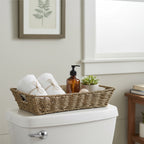 Michaela Collection: 12-Pack 13" Rectangular Sea Grass Flat Tray Basket with Handles