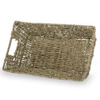 Michaela Collection: 12-Pack 13" Rectangular Sea Grass Flat Tray Basket with Handles