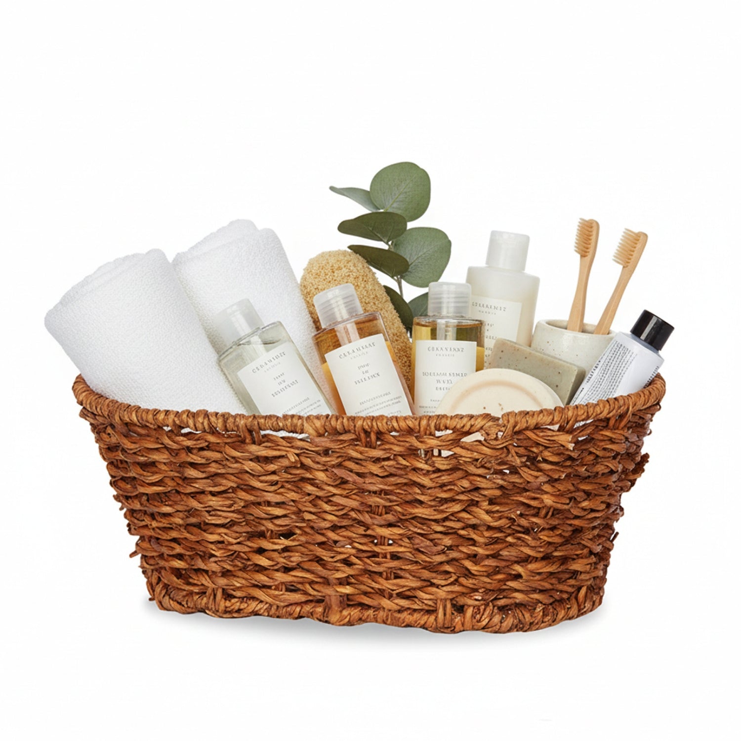 Michaela Collection: 12-Pack 9" Oval Rust Stain Seagrass Tray Baskets