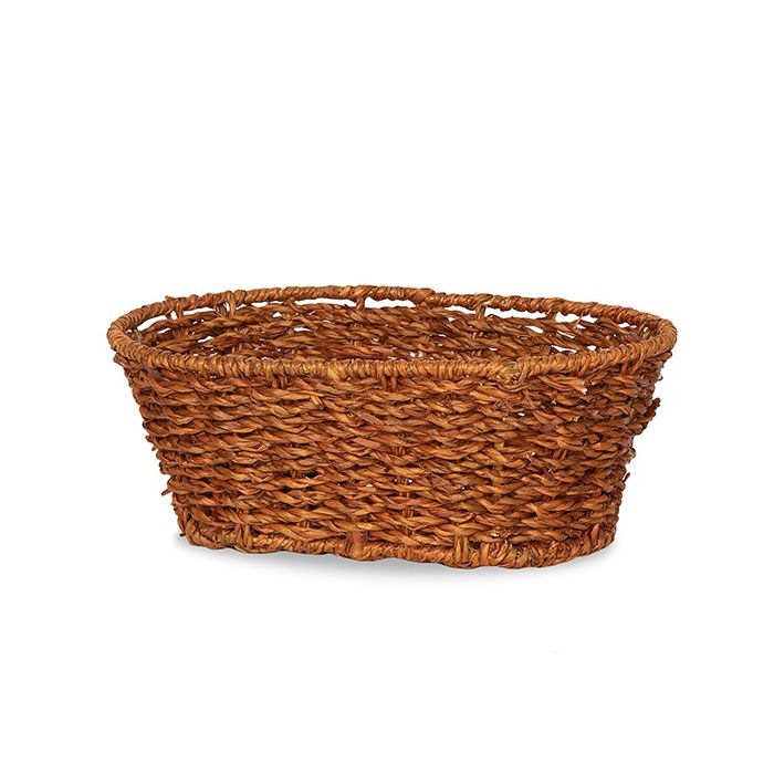 Michaela Collection: 12-Pack 9" Oval Rust Stain Seagrass Tray Baskets