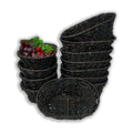 Michaela Collection: 12-Pack 9" Oval Dark Brown Seagrass Tray Baskets