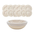 Artisan Collection: 12-Pack 9" Round Cotton Cloth Proofing Basket Liners (Basket Not Included)