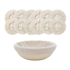 Artisan Collection: 12-Pack 7" Round Cotton Cloth Proofing Basket Liners (Basket Not Included)
