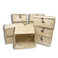 Alexa Collection: 12-Pack 9" Natural White Wash Seagrass Keepsake Storage Boxes with Lid