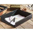 12-Pack 15" Roosevelt Black Faux Leather Document Trays