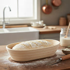 Artisan Collection: 12-Pack 13" Long Oblong Natural Rattan Proofing Basket