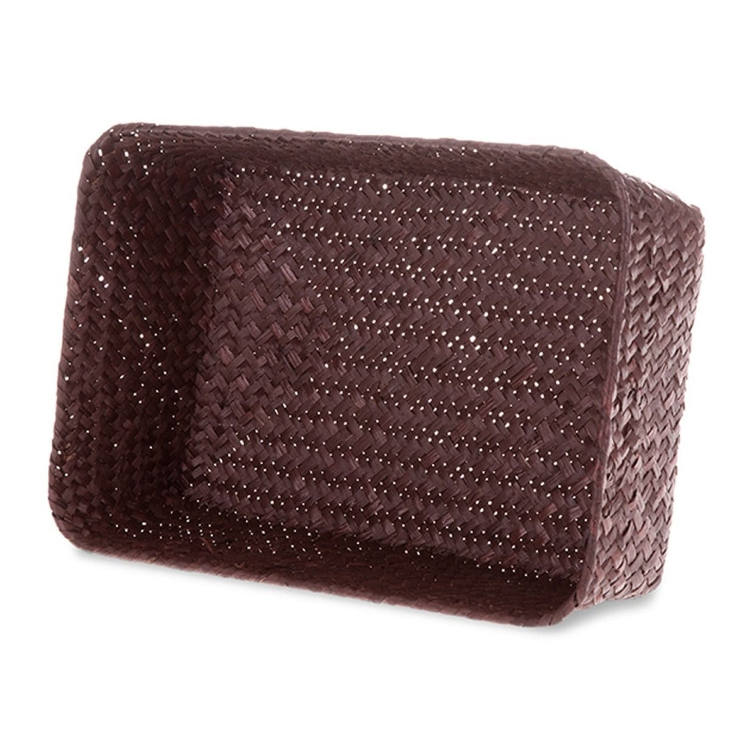 Alexa Collection: 12-Pack 7" Small Rectangular Seagrass & Metal Utility Tray Baskets