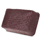 Alexa Collection: 12-Pack 7" Small Rectangular Seagrass & Metal Utility Tray Baskets
