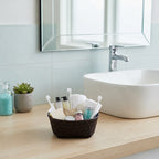 Alexa Collection: 12-Pack 6" Round Mahogany Tray Baskets