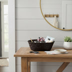 Alexa Collection: 12-Pack 6" Round Mahogany Tray Baskets
