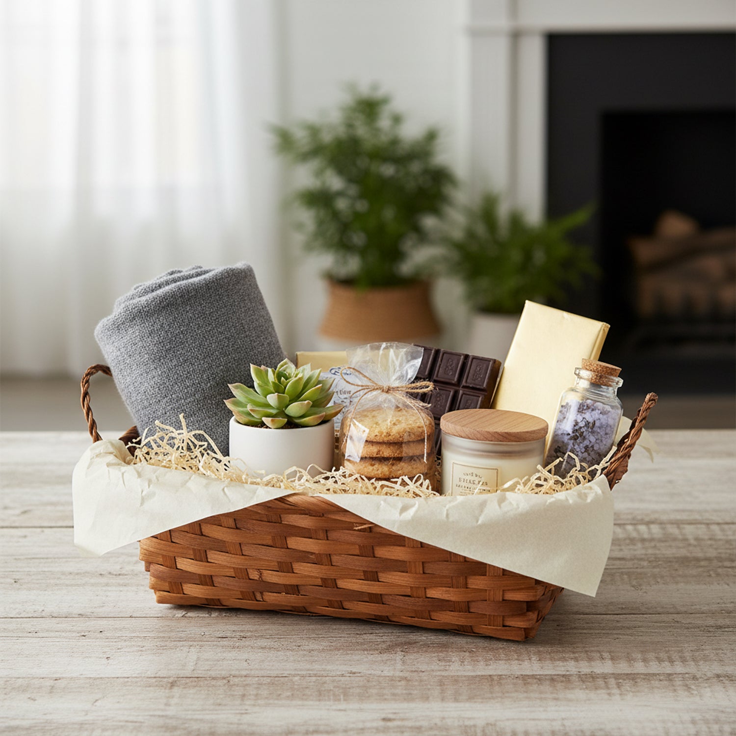 12-Pack 12" Rectangular Brown Bamboo Baskets with Ear Handles