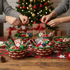 Holiday Collection: 12-Pack 6" Round Bamboo Baskets