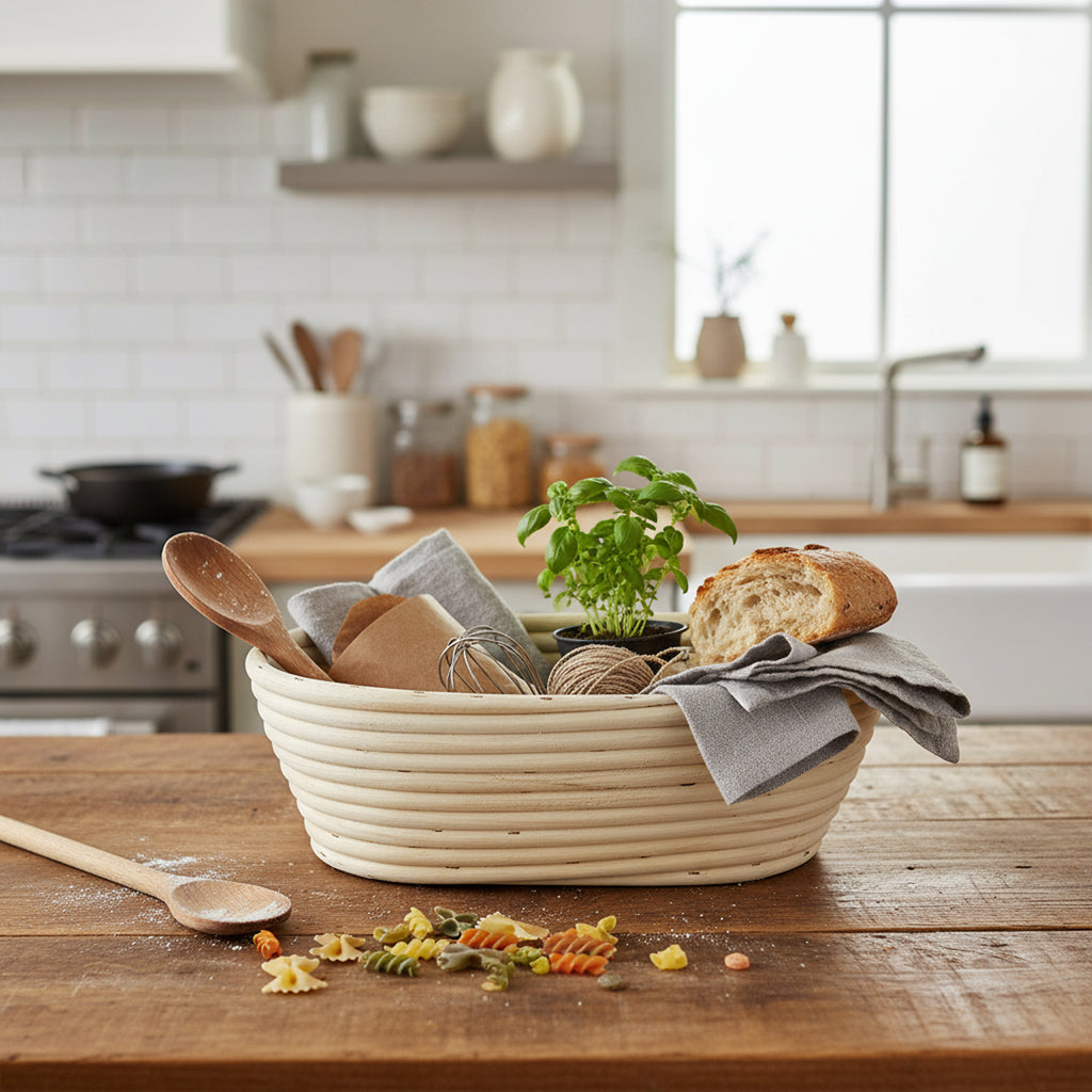 Artisan Collection: 12-Pack 10" Wide Oblong Rattan Proofing Baskets