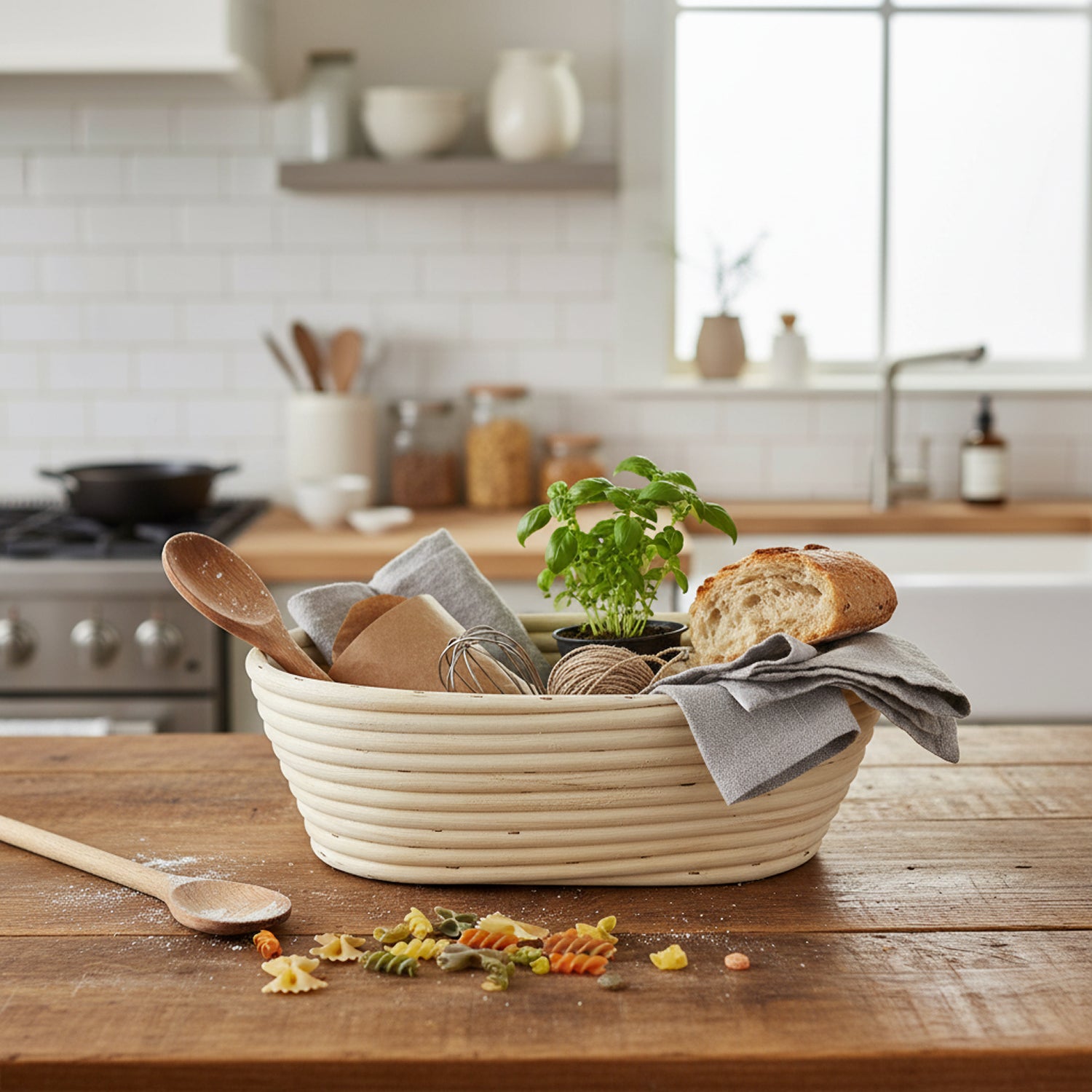 Artisan Collection: 12-Pack 10" Wide Oblong Rattan Proofing Baskets