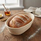 Artisan Collection: 12-Pack 9" Narrow Oblong Rattan Proofing Baskets with Cloth Liners
