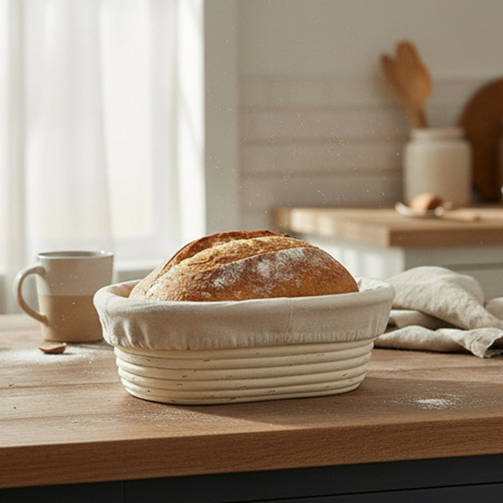 Artisan Collection: 12-Pack 10" Wide Oblong Cotton Cloth Proofing Basket Liners (Basket Not Included)