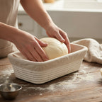 Artisan Collection: 12-Pack 12" Rectangular Rattan Proofing Baskets with Cloth Liners
