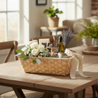 12-Pack 12" Large Rectangular Natural Bamboo & Palm Tray Baskets