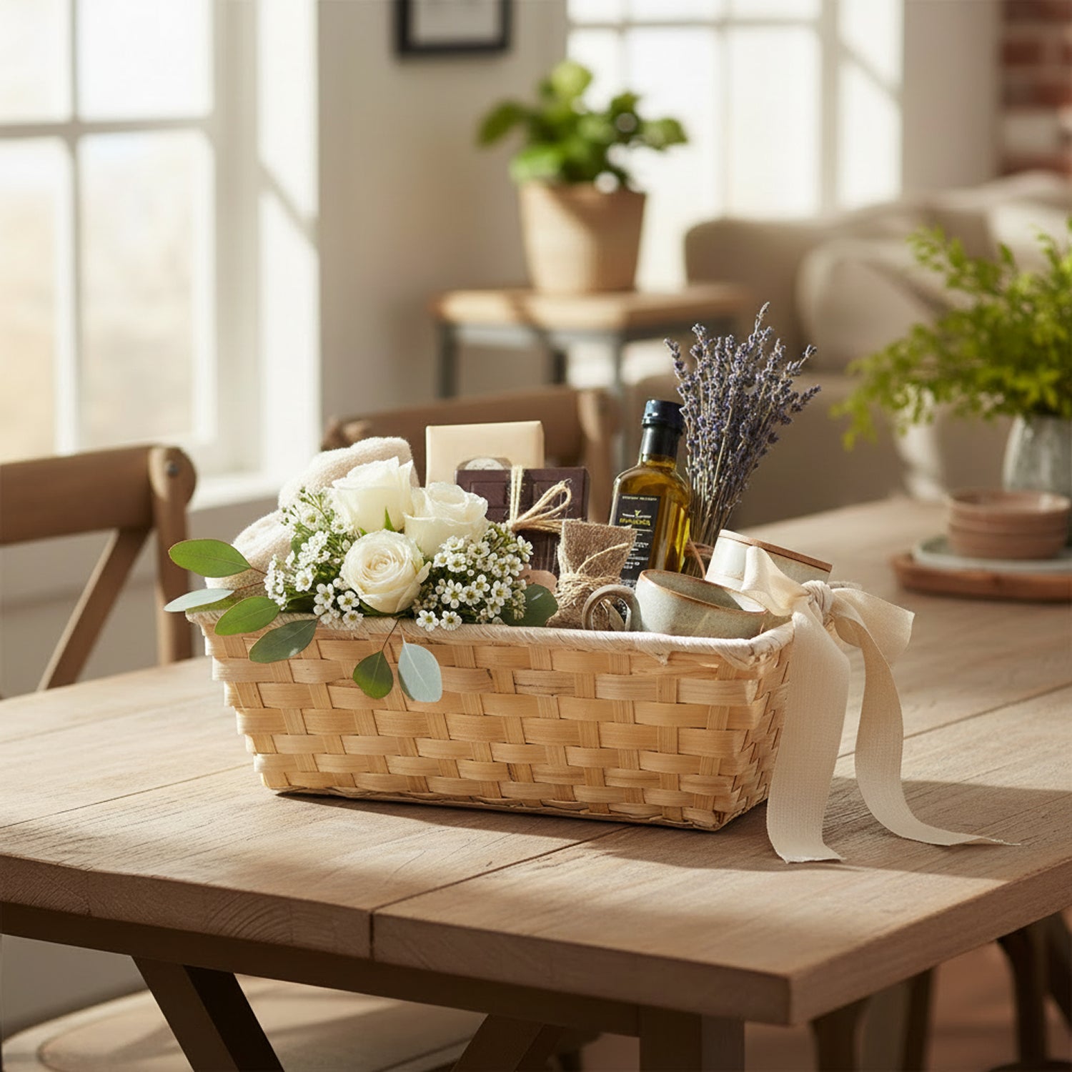 12-Pack 12" Large Rectangular Natural Bamboo & Palm Tray Baskets
