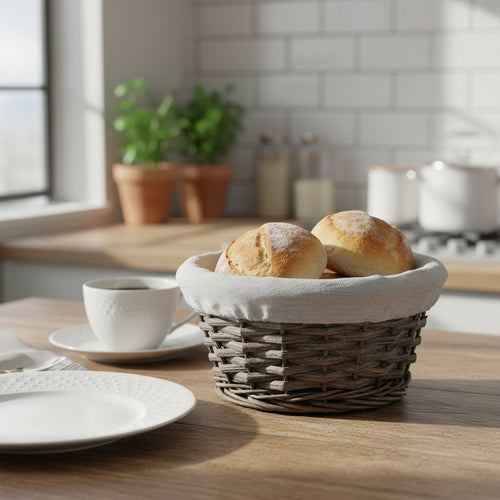 12-Pack 6" Round Utility Baskets with Cloth Liners