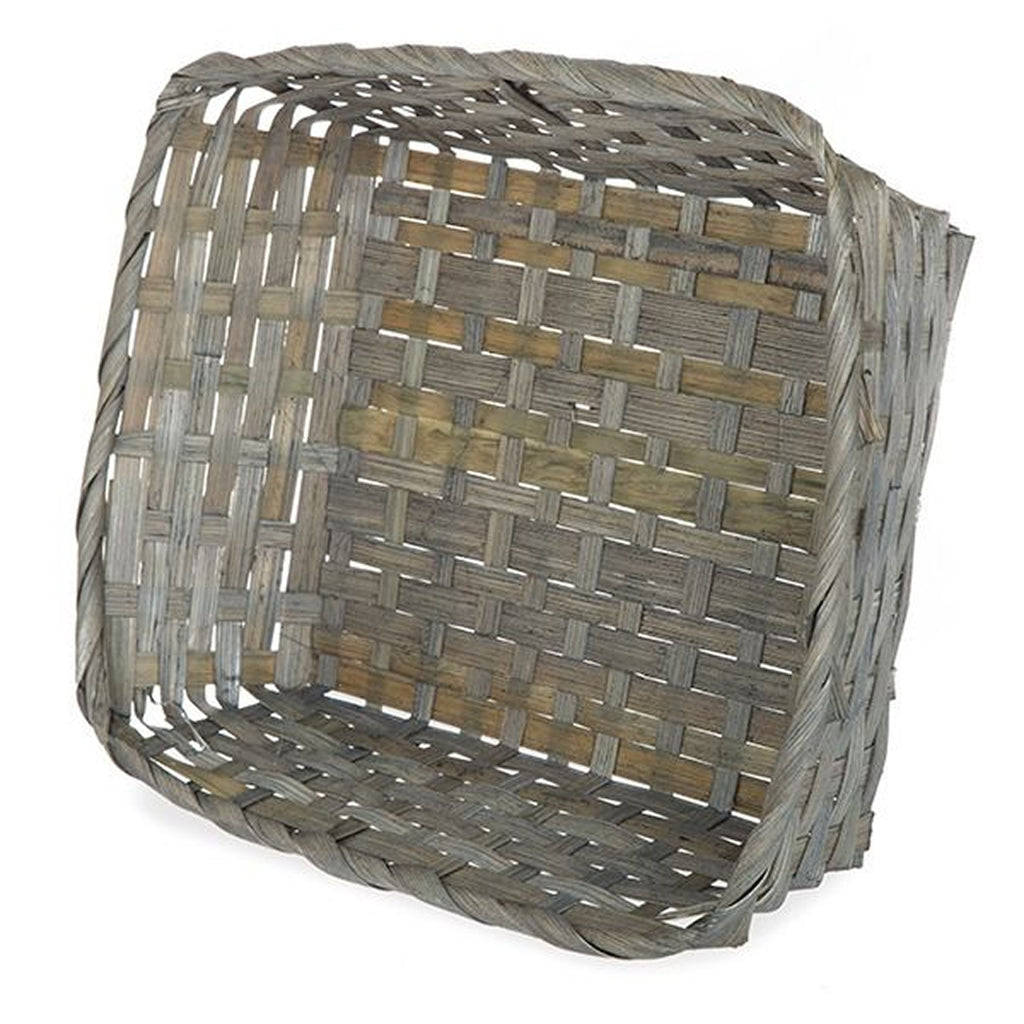 12-Pack 12" Rectangular Antique Grey Bamboo Utility Baskets
