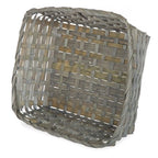 12-Pack 12" Rectangular Antique Grey Bamboo Utility Baskets
