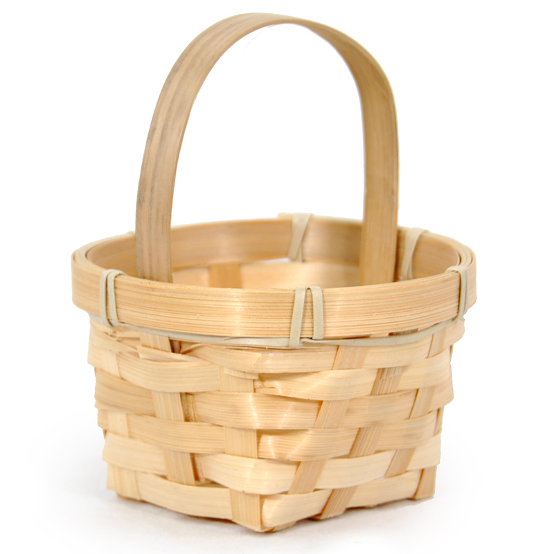 Miniature Bamboo Handle Basket Square The Lucky Clover