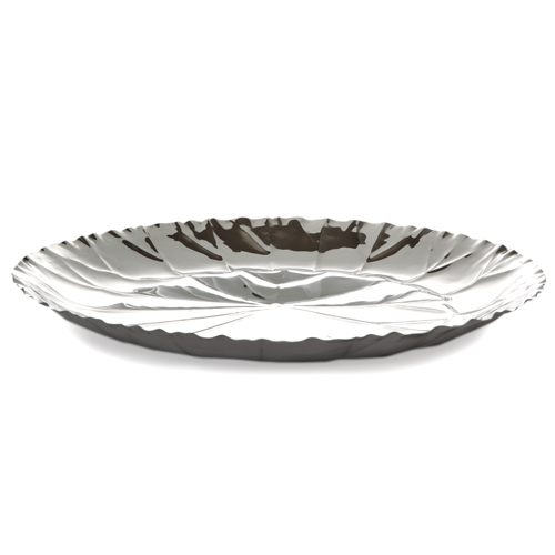 Round Stainless Steel Ruffle Design Tray - Large The Lucky Clover 