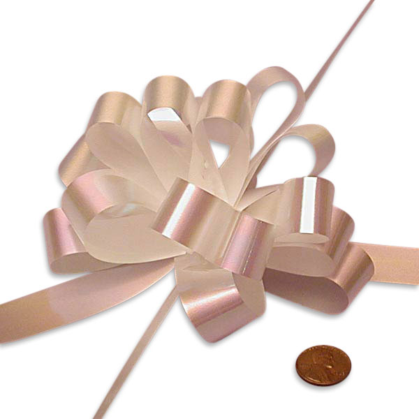 4 Inch Pull String Bow 50 COUNT ROLL The Lucky Clover Trading Co   4441110 Iridescentpearl 