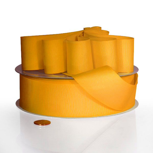 Yellow Gold Grosgrain Ribbon, yellow ribbon by the yard and roll