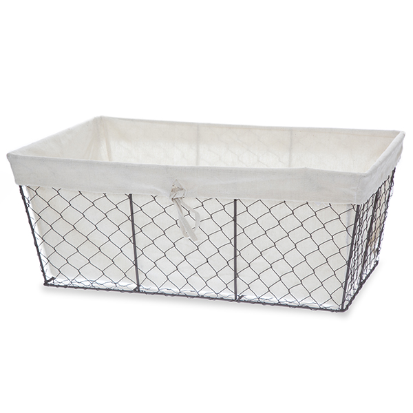 wire toy basket with liner