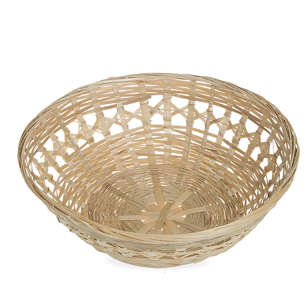 Round Natural Bamboo Basket 13in The Lucky Clover Trading Co