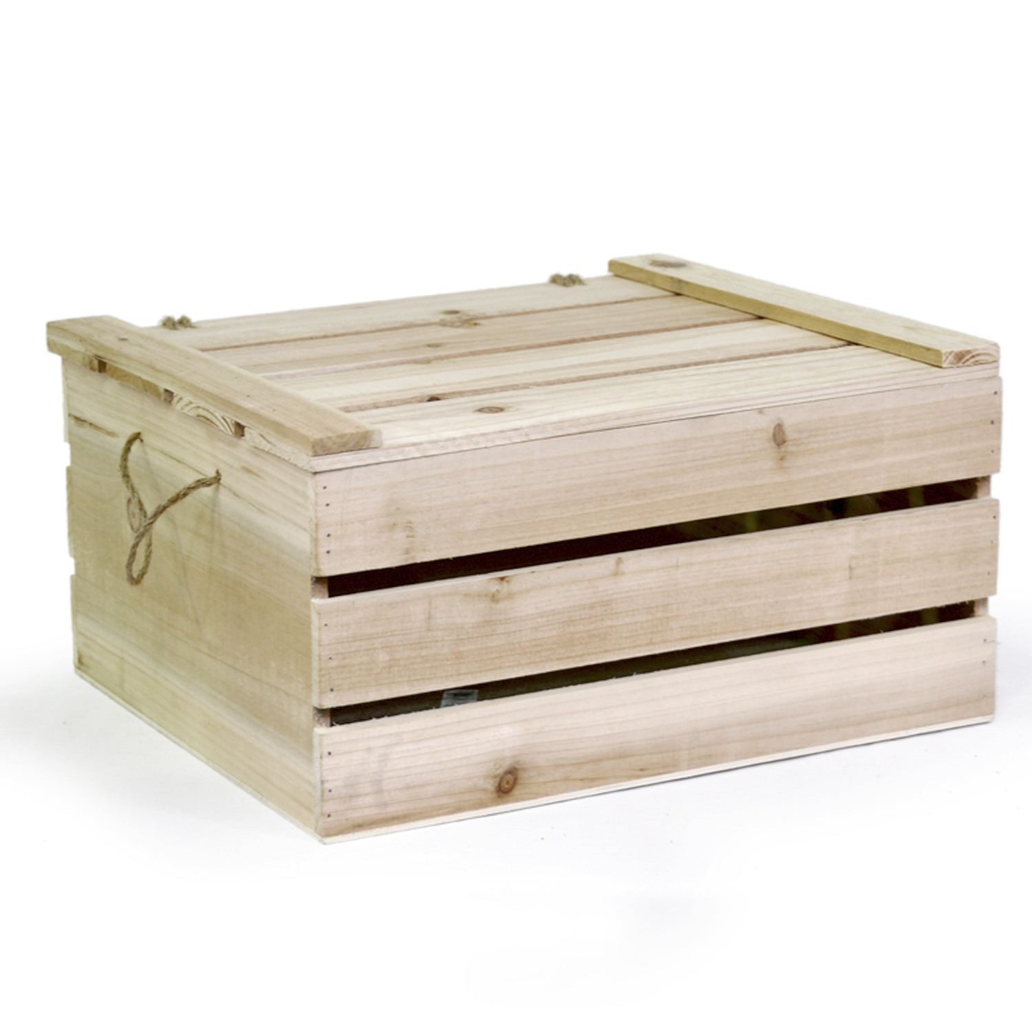 Natural Wooden Storage Box with Lid - Large The Lucky Clover Trading Co.