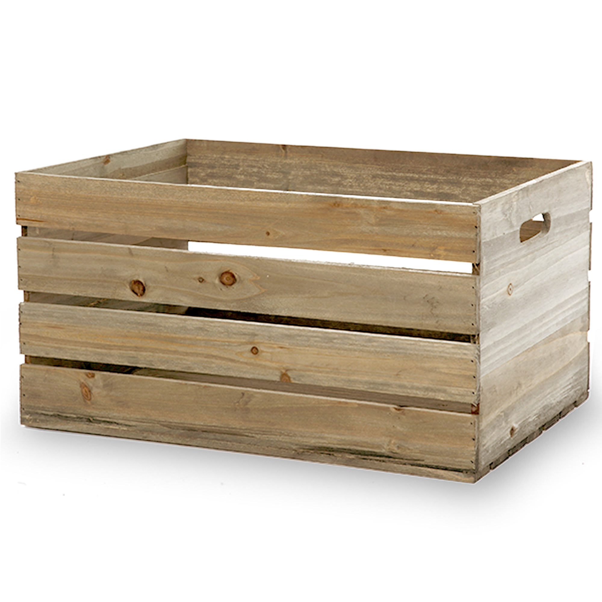 wooden storage crate with lid