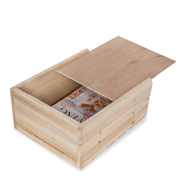 slide top wooden box